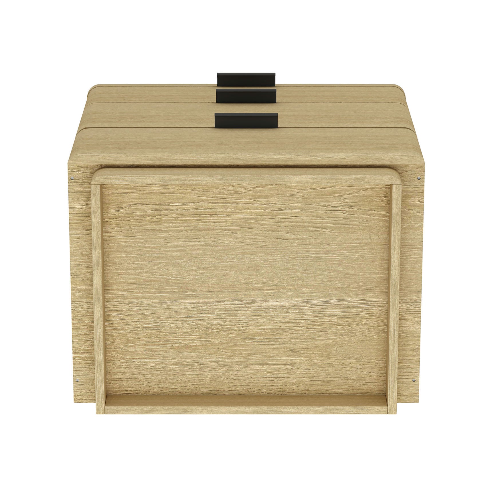 Payton Nightstand in Natural Oak and Black (set of 2) - Ornate Home