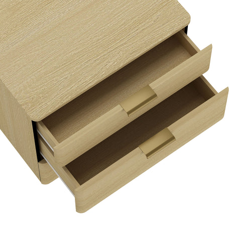 Payton Nightstand in Natural Oak and Gold - Ornate Home