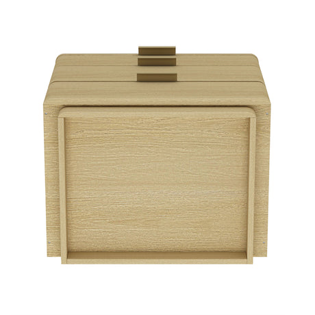 Payton Nightstand in Natural Oak and Gold - Ornate Home