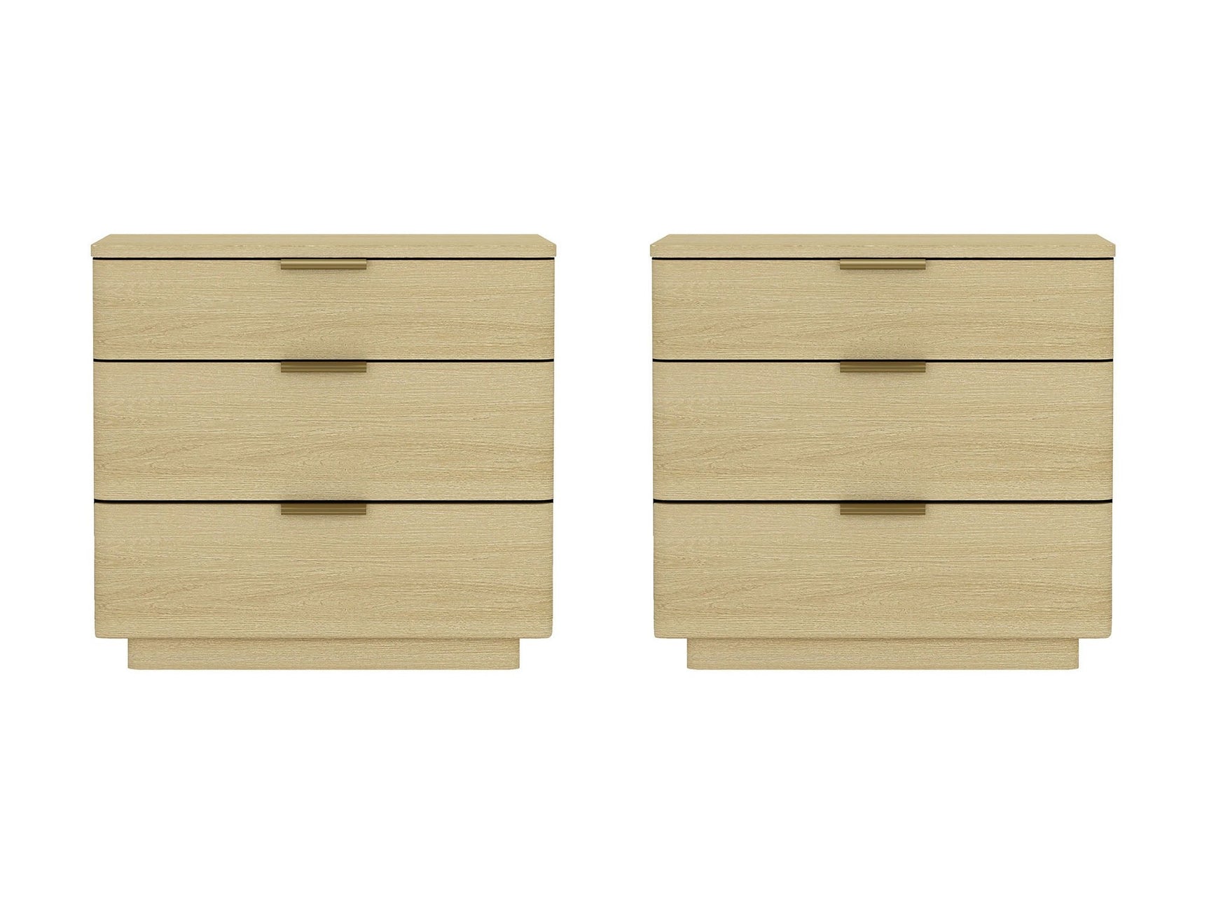 Payton Nightstand in Natural Oak and Gold (set of 2) - Ornate Home