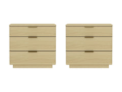 Payton Nightstand in Natural Oak and Gold (set of 2) - Ornate Home