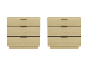 Payton Nightstand in Natural Oak and Gold (set of 2) - Ornate Home