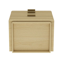 Payton Nightstand in Natural Oak and Gold (set of 2) - Ornate Home