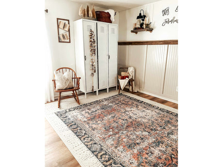 Peach Holi-2305 Washable Area Rug - Ornate Home