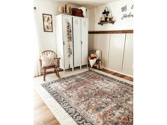 Peach Holi-2305 Washable Area Rug - Ornate Home