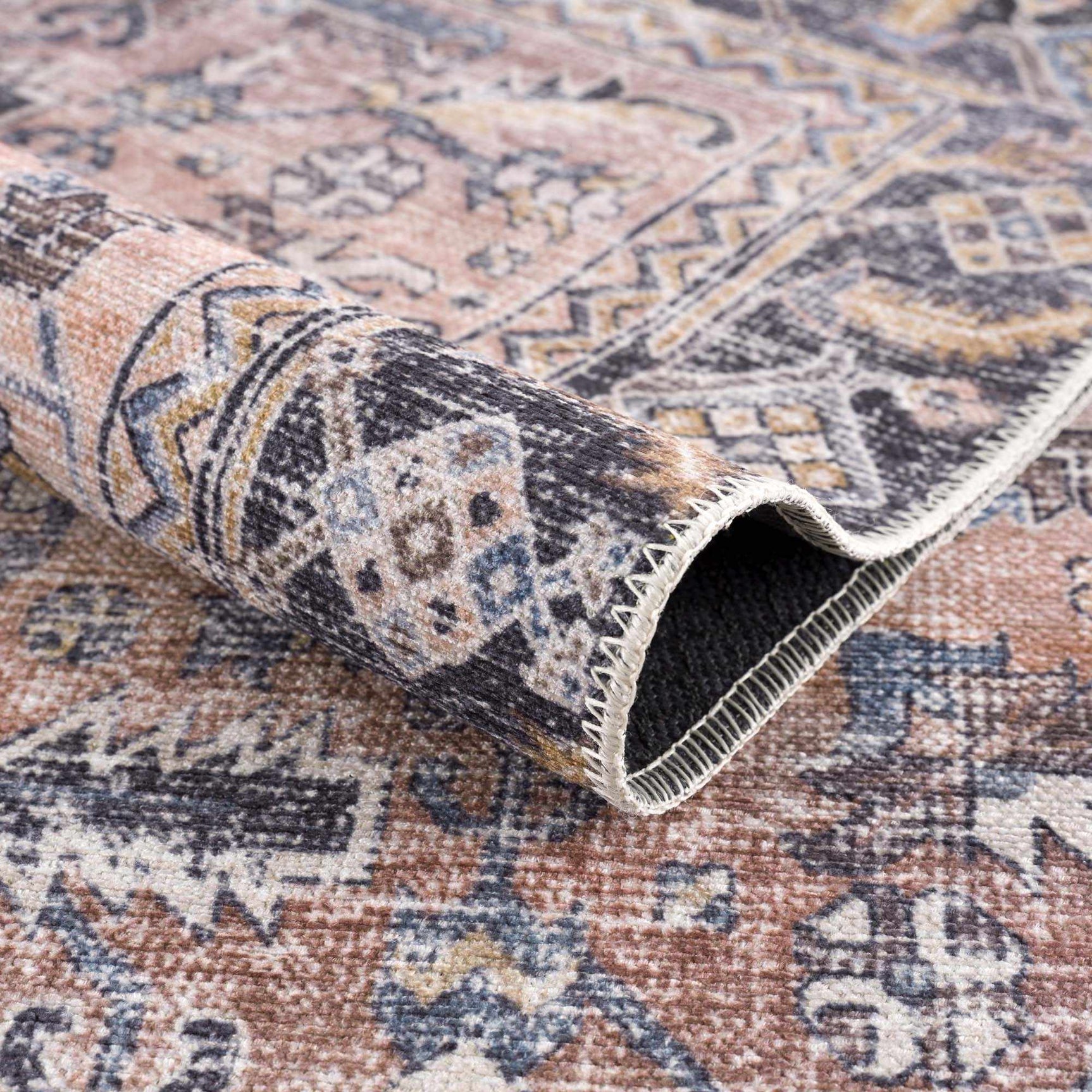 Peach Holi-2305 Washable Area Rug - Ornate Home