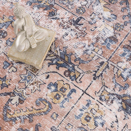 Peach Holi-2305 Washable Area Rug - Ornate Home