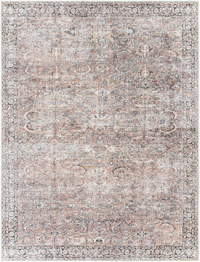 Peach Noda Vintage Washable Area Rug - Clearance - Ornate Home