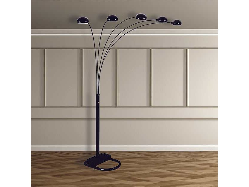 Peacock Arc Black 82" Floor Lamp - Ornate Home
