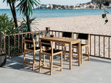 Pearl 5-Piece Rectangular Teak Black Outdoor Counter Height Dining Set - Ornate Home