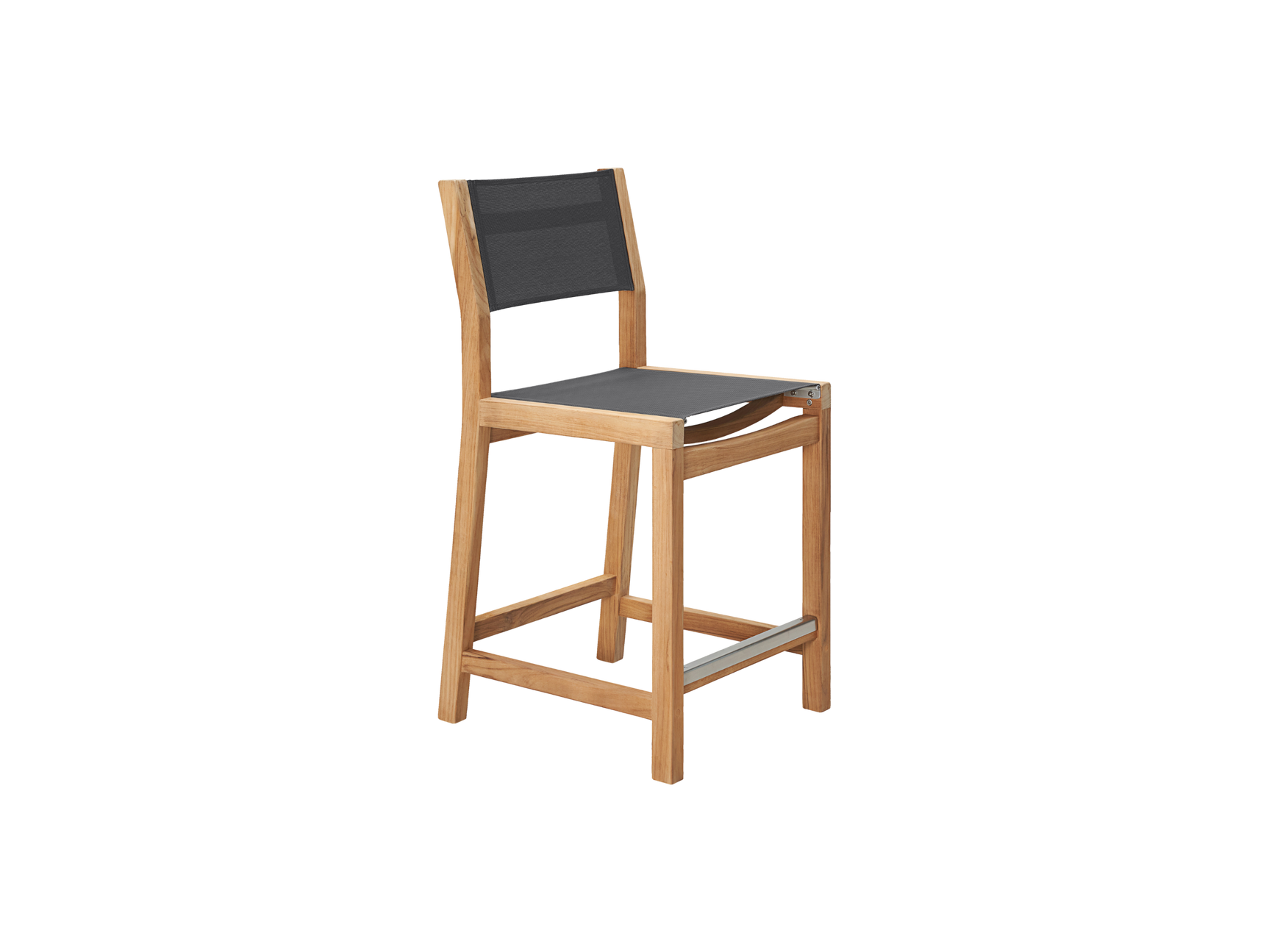 Pearl 5-Piece Rectangular Teak Black Outdoor Counter Height Dining Set - Ornate Home