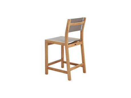 Pearl 5-Piece Rectangular Teak Taupe Outdoor Counter Height Dining Set - Ornate Home