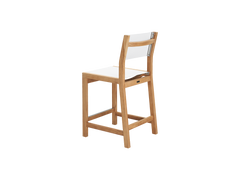 Pearl 5 -Piece Rectangular Teak White Outdoor Counter Height Dining Set - Ornate Home
