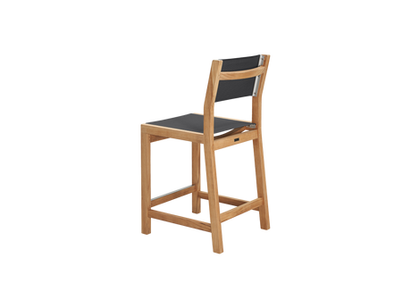 Pearl 7-Piece Rectangular Teak Black Outdoor Counter Height Dining Set - Ornate Home