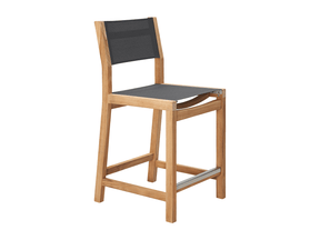 Pearl Teak Black Outdoor Counter Height Dining Chair - Ornate Home