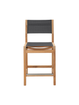 Pearl Teak Black Outdoor Counter Height Dining Chair - Ornate Home