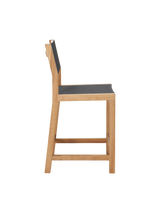 Pearl Teak Black Outdoor Counter Height Dining Chair - Ornate Home