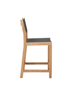Pearl Teak Black Outdoor Counter Height Dining Chair - Ornate Home