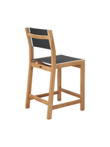 Pearl Teak Black Outdoor Counter Height Dining Chair - Ornate Home