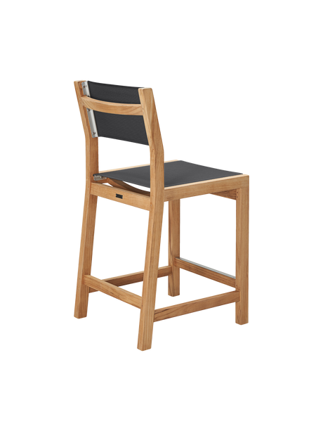 Pearl Teak Black Outdoor Counter Height Dining Chair - Ornate Home