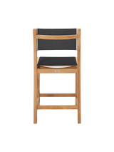 Pearl Teak Black Outdoor Counter Height Dining Chair - Ornate Home