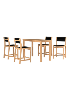 Pearl Teak Black Outdoor Counter Height Dining Chair - Ornate Home