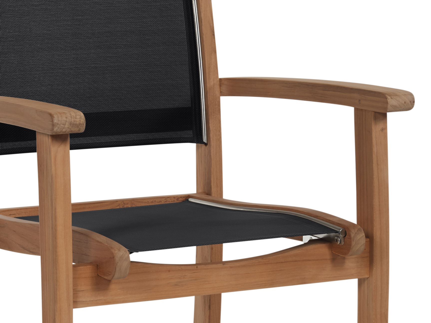 Pearl Teak Black Outdoor Dining Stacking Armchair (Set of 4) - Ornate Home