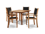 Pearl Teak Black Outdoor Dining Stacking Armchair (Set of 4) - Ornate Home