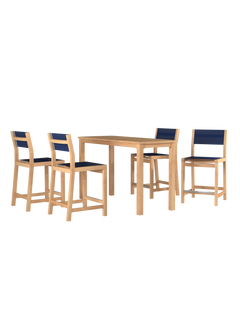 Pearl Teak Blue Outdoor Counter Height Dining Chair - Ornate Home