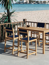 Pearl Teak Blue Outdoor Counter Height Dining Chair - Ornate Home