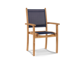 Pearl Teak Blue Outdoor Dining Stacking Armchair (Set of 4) - Ornate Home