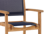 Pearl Teak Blue Outdoor Dining Stacking Armchair (Set of 4) - Ornate Home