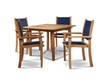 Pearl Teak Blue Outdoor Dining Stacking Armchair (Set of 4) - Ornate Home