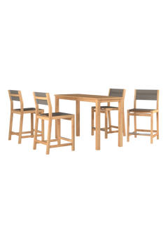 Pearl Teak Taupe Outdoor Counter Height Dining Chair - Ornate Home