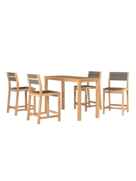 Pearl Teak Taupe Outdoor Counter Height Dining Chair - Ornate Home