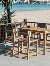 Pearl Teak Taupe Outdoor Counter Height Dining Chair - Ornate Home