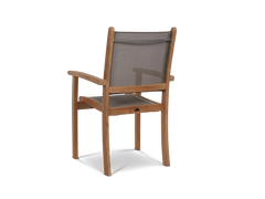 Pearl Teak Taupe Outdoor Dining Stacking Armchair (Set of 4) - Ornate Home