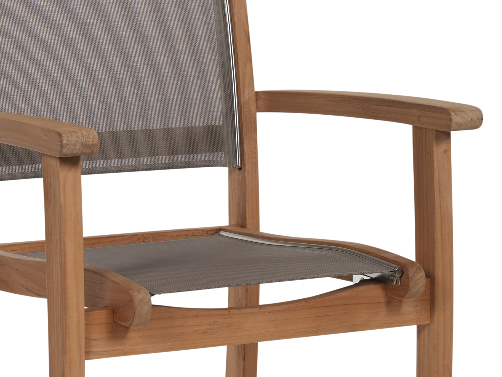 Pearl Teak Taupe Outdoor Dining Stacking Armchair (Set of 4) - Ornate Home