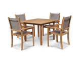 Pearl Teak Taupe Outdoor Dining Stacking Armchair (Set of 4) - Ornate Home