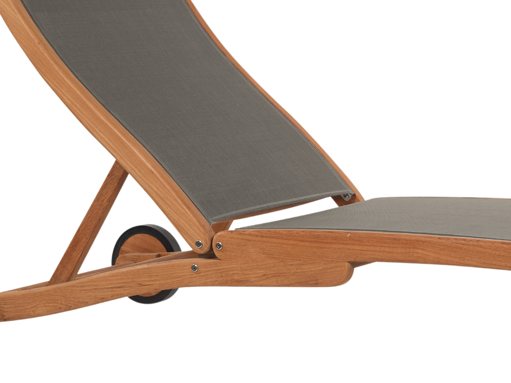 Pearl Teak Taupe Outdoor Reclining Sunlounger with Rear Wheels - Ornate Home