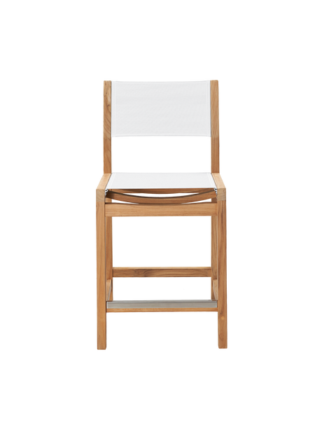 Pearl Teak White Outdoor Counter Height Dining Chair - Ornate Home