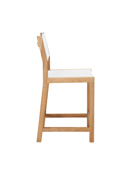 Pearl Teak White Outdoor Counter Height Dining Chair - Ornate Home