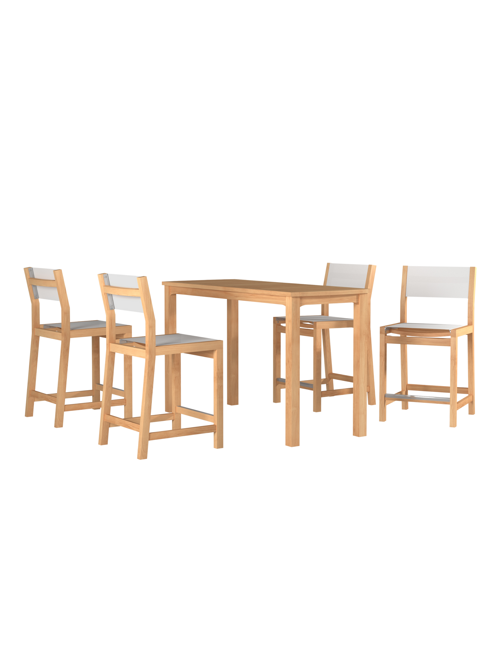 Pearl Teak White Outdoor Counter Height Dining Chair - Ornate Home