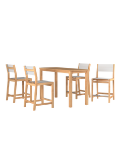 Pearl Teak White Outdoor Counter Height Dining Chair - Ornate Home