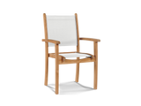 Pearl Teak White Outdoor Dining Stacking Armchair (Set of 4) - Ornate Home