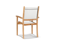 Pearl Teak White Outdoor Dining Stacking Armchair (Set of 4) - Ornate Home