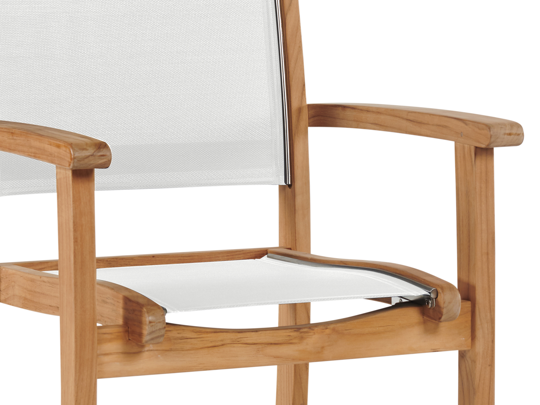 Pearl Teak White Outdoor Dining Stacking Armchair (Set of 4) - Ornate Home