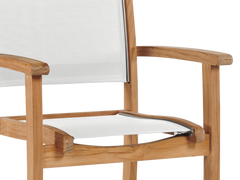 Pearl Teak White Outdoor Dining Stacking Armchair (Set of 4) - Ornate Home