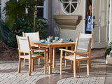 Pearl Teak White Outdoor Dining Stacking Armchair (Set of 4) - Ornate Home