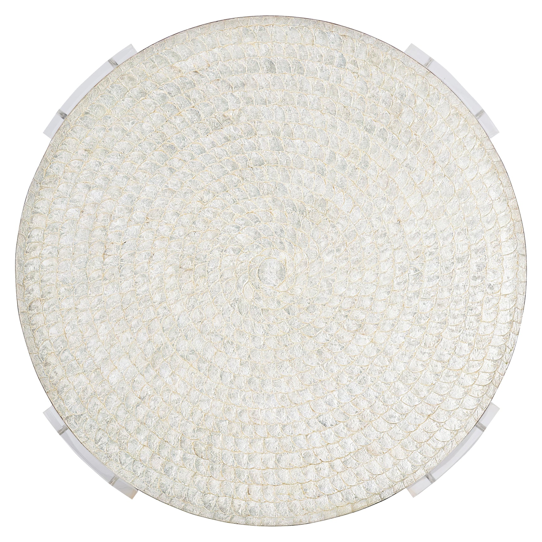 Pearle Capiz/Polished Stainless Steel Cocktail Table - Ornate Home